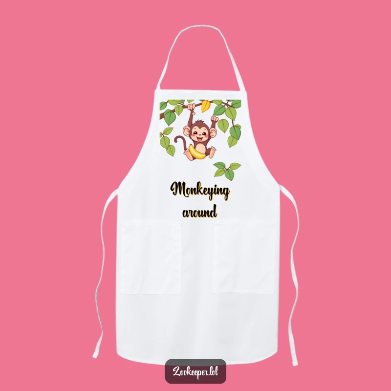 Funny Monkey Apron: Mischievous Banana Swing Kitchen Fun, Perfect Chef Gift