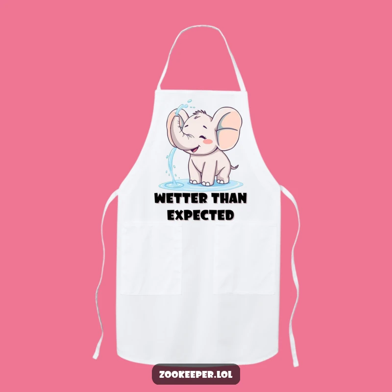 Funny Elephant Apron: Playful Water Spray Kitchen Fun, Perfect Chef Gift