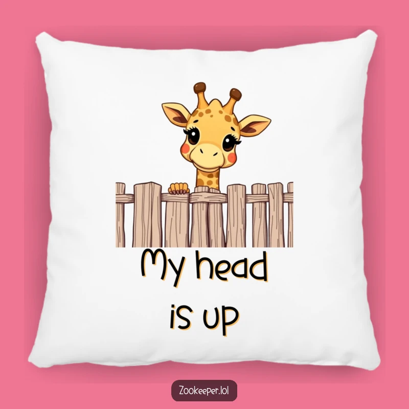 Funny Giraffe Pillow: Soft Curious Over Fence Design, Hilarious Home Decor