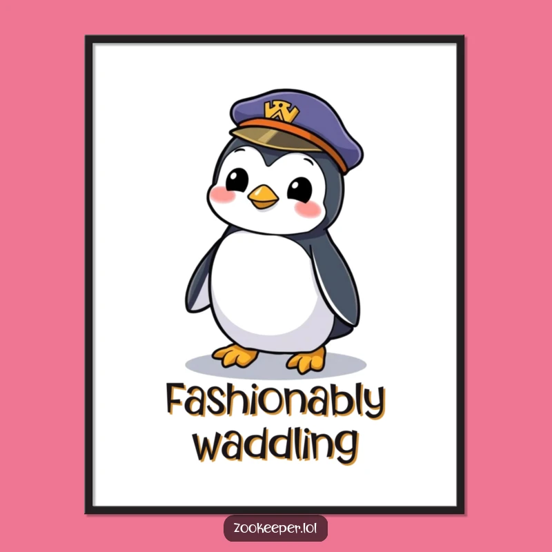 Funny Mischievous Penguin Digital Art - Instant Zookeeper Decor Print