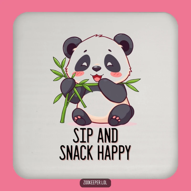 Funny Contented Panda Drink Coasters - Protect Surfaces with Gentle Fun