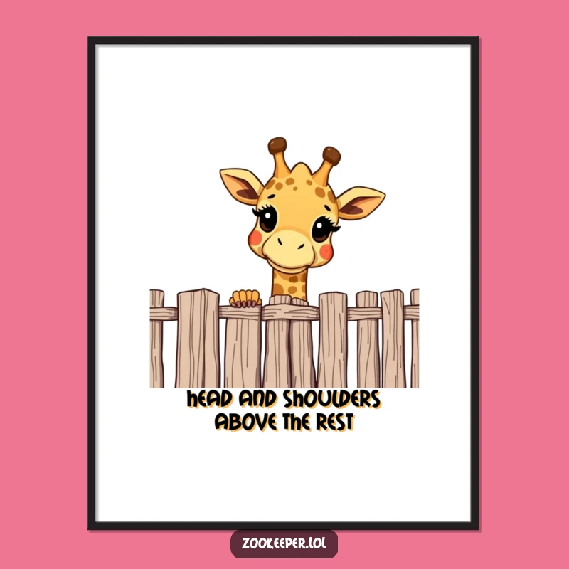 Free Printable Wall Art: Giraffe Peeking Over, Hilarious Downloadable Decor for Curiosity