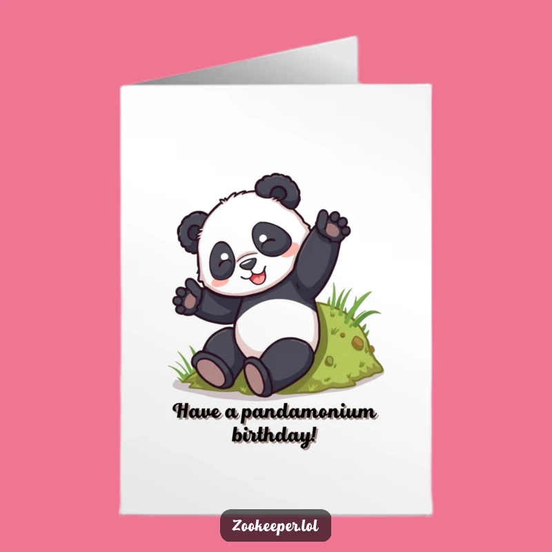 Free Printable Birthday Card: Tumbly Panda, Downloadable Fun for a Rollicking Celebration
