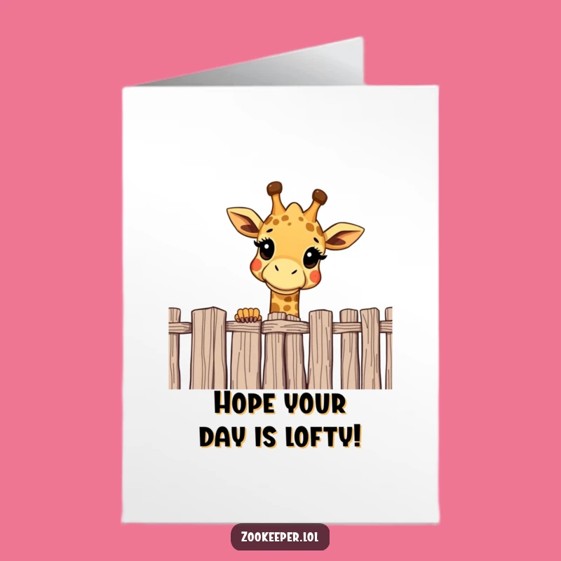 Free Printable Birthday Card: Giraffe Peering Over for a Tall, Funny Downloadable Gift